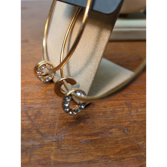 Initial C Sparkly Necklace & Matching Hoop C Earrings Set NWT Gift Set - Picture 7 of 8